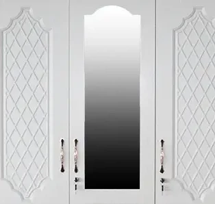 Three Door Embossed Metal Wardrobe Three Door Embossed Metal Wardrobe
